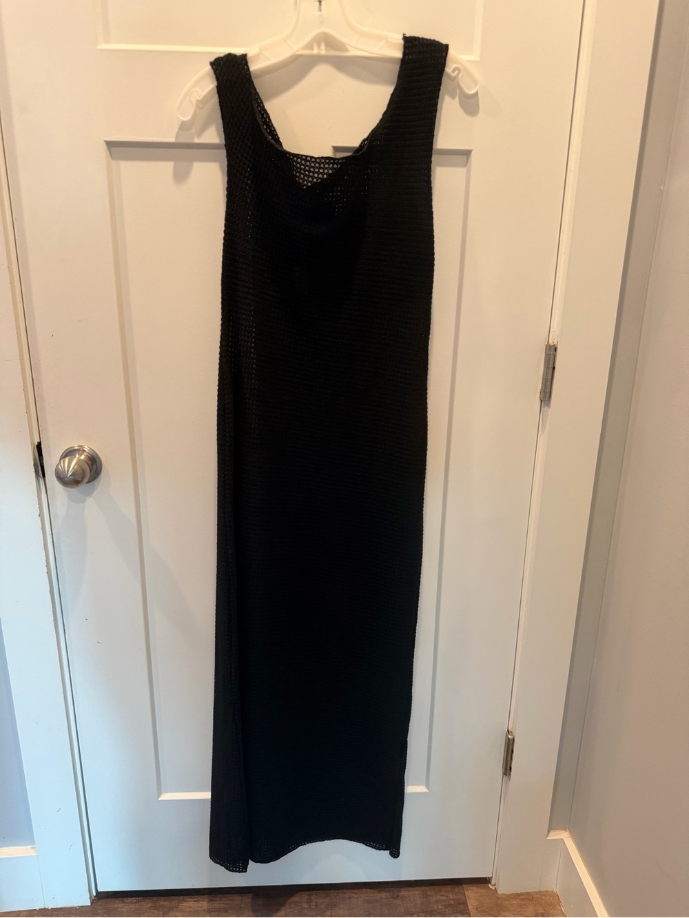 NWT Motel Rocks Katja Black Textured Crochet Maxi Dress Sleeveless Open Knit M